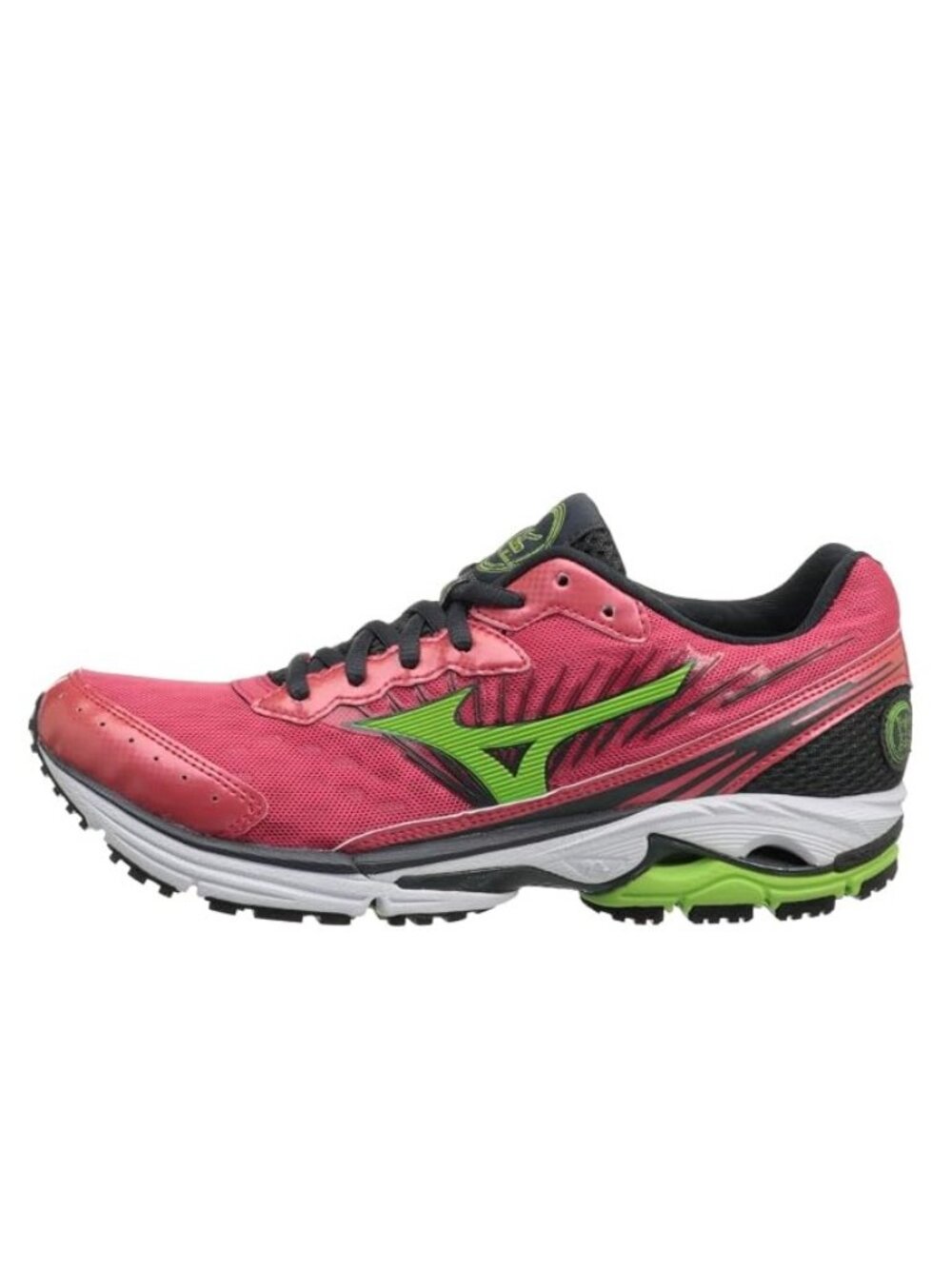MIZUNO Women's Wave Rider 16 Running Shoes Size 12 in Rouge Red/Apple Green